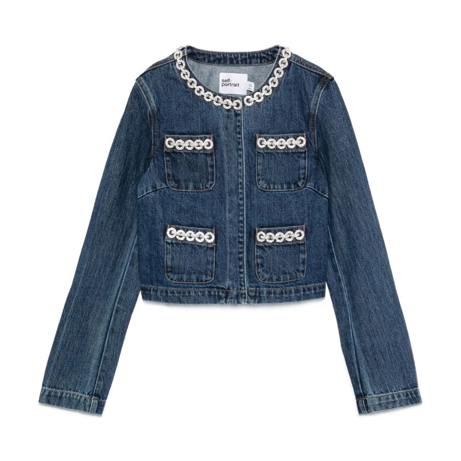 Jaqueta de denim amb detalls de cristalls