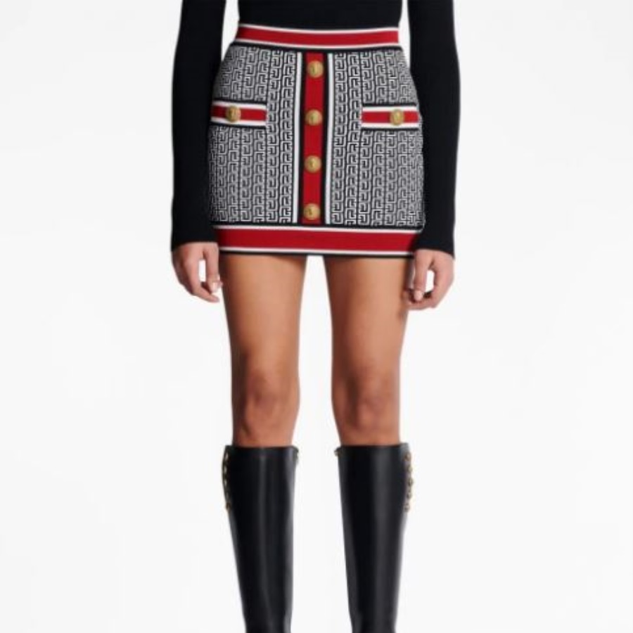 Monogrammed miniskirt